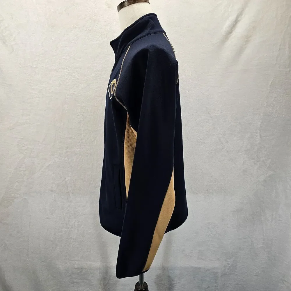 G-III Los Angeles Rams Vintage NFL Mens M Full-Zip Track Jacket Blue Beige EUC‎